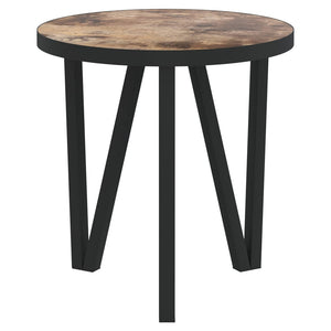 vidaXL Tea Table Black and Yellow Ø35 cm MDF