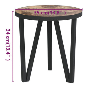 vidaXL Tea Table Black and Yellow Ø35 cm MDF