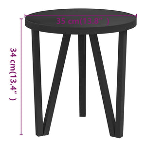 vidaXL Tea Table Black Ø35 cm MDF