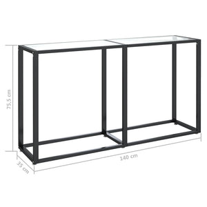 vidaXL Console Table Transparent 140x35x75.5cm Tempered Glass