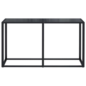 vidaXL Console Table Black 140x35x75.5cm Tempered Glass