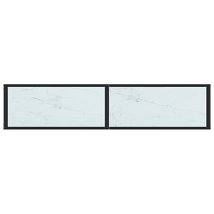 vidaXL Console Table White Marble 160x35x75.5cm Tempered Glass