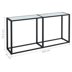 vidaXL Console Table White Marble 160x35x75.5cm Tempered Glass