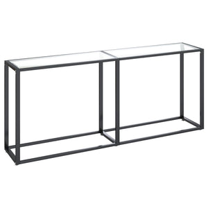 vidaXL Console Table Transparent 180x35x75.5cm Tempered Glass