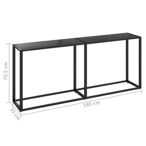 vidaXL Console Table Black 180x35x75.5cm Tempered Glass