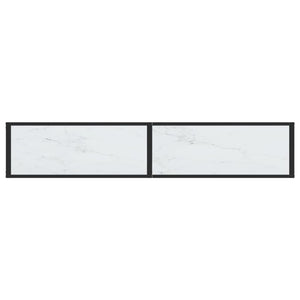 vidaXL Console Table White Marble 180x35x75.5cm Tempered Glass