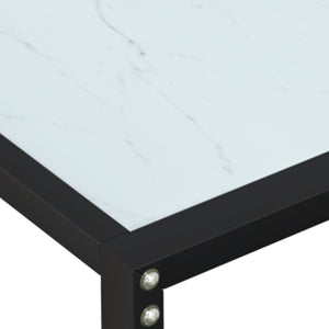 vidaXL Console Table White Marble 180x35x75.5cm Tempered Glass