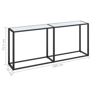 vidaXL Console Table White Marble 180x35x75.5cm Tempered Glass