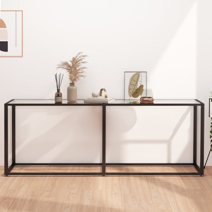 vidaXL Console Table Transparent 200x35x75.5cm Tempered Glass