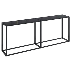 vidaXL Console Table Black 200x35x75.5cm Tempered Glass