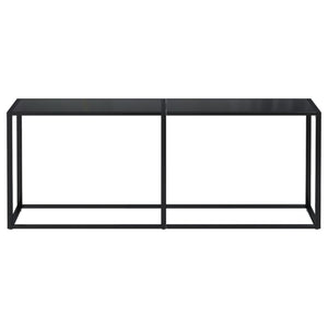 vidaXL Console Table Black 200x35x75.5cm Tempered Glass