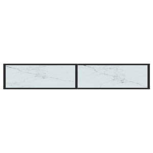 vidaXL Console Table White Marble 200x35x75.5cm Tempered Glass