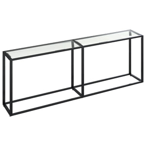 vidaXL Console Table Transparent 220x35x75.5cm Tempered Glass