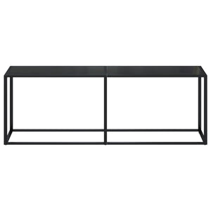 vidaXL Console Table Black 220x35x75.5cm Tempered Glass