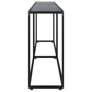 vidaXL Console Table Black 220x35x75.5cm Tempered Glass