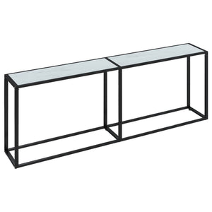 vidaXL Console Table White Marble 220x35x75.5cm Tempered Glass