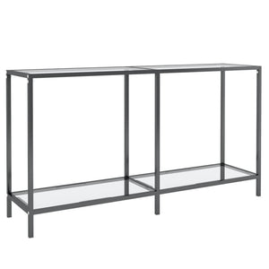 vidaXL Console Table Transparent 140x35x75.5 cm Tempered Glass