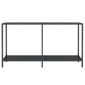 vidaXL Console Table Black 140x35x75.5 cm Tempered Glass