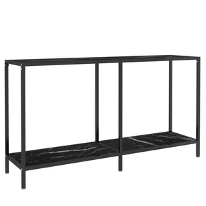 vidaXL Console Table Black 140x35x75.5 cm Tempered Glass