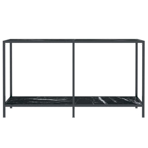 vidaXL Console Table Black 140x35x75.5 cm Tempered Glass