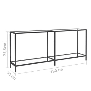 vidaXL Console Table Transparent 180x35x75.5 cm Tempered Glass