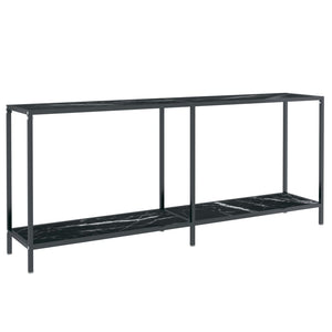 vidaXL Console Table Black 180x35x75.5 cm Tempered Glass