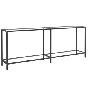 vidaXL Console Table Transparent 200x35x75.5 cm Tempered Glass