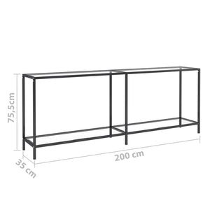 vidaXL Console Table Transparent 200x35x75.5 cm Tempered Glass