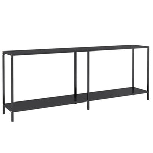 vidaXL Console Table Black 200x35x75.5 cm Tempered Glass