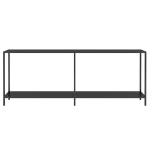 vidaXL Console Table Black 200x35x75.5 cm Tempered Glass