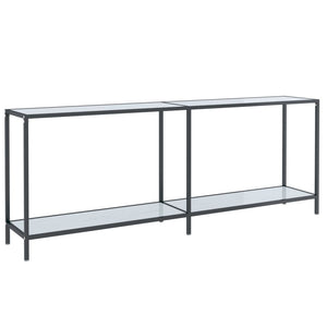 vidaXL Console Table White 200x35x75.5 cm Tempered Glass