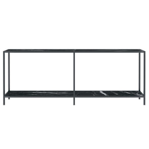 vidaXL Console Table Black 200x35x75.5 cm Tempered Glass