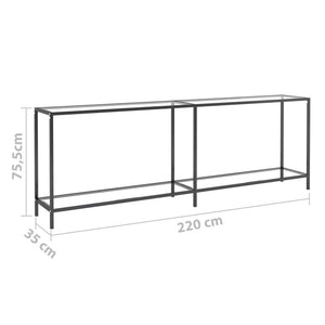 vidaXL Console Table Transparent 220x35x75.5 cm Tempered Glass