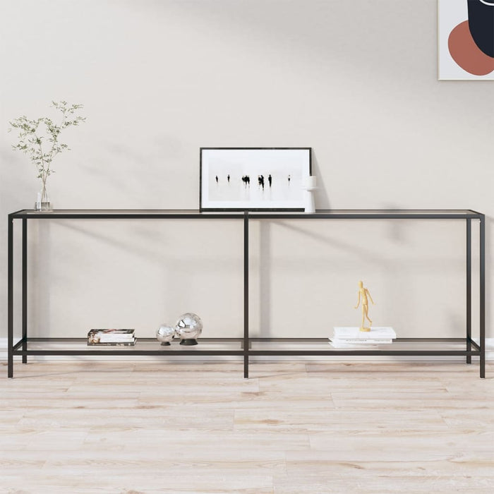 vidaXL Console Table Transparent 220x35x75.5 cm Tempered Glass