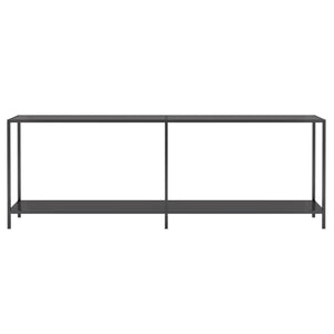 vidaXL Console Table Black 220x35x75.5 cm Tempered Glass