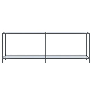 vidaXL Console Table White 220x35x75.5 cm Tempered Glass