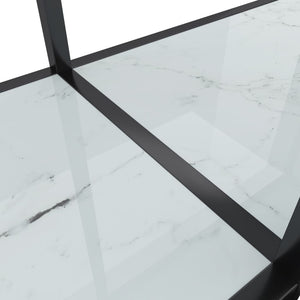 vidaXL Console Table White 220x35x75.5 cm Tempered Glass