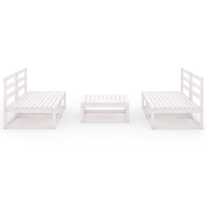 vidaXL 5 Piece Garden Lounge Set White Solid Wood Pine