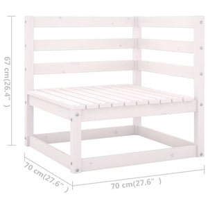 vidaXL 13 Piece Garden Lounge Set White Solid Wood Pine