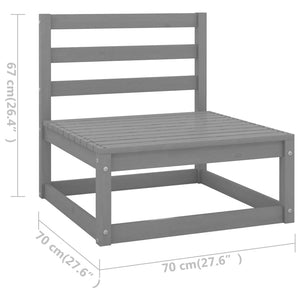 vidaXL 4 Piece Garden Lounge Set Grey Solid Pinewood