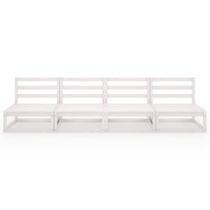 vidaXL Garden 4-Seater Sofa White Solid Pinewood