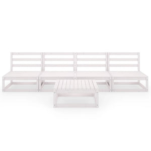 vidaXL 5 Piece Garden Lounge Set White Solid Wood Pine