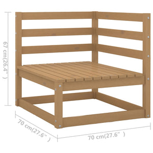 vidaXL 4 Piece Garden Lounge Set Honey Brown Solid Pinewood