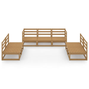 vidaXL 7 Piece Garden Lounge Set Honey Brown Solid Pinewood