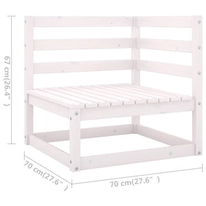 vidaXL 6 Piece Garden Lounge Set White Solid Pinewood