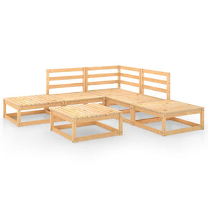 vidaXL 6 Piece Garden Lounge Set Solid Wood Pine