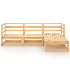 vidaXL 4 Piece Garden Lounge Set Solid Wood Pine