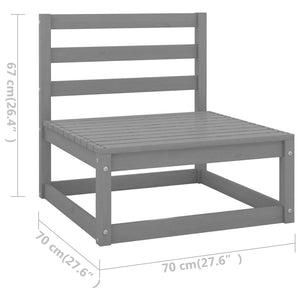 vidaXL 5 Piece Garden Lounge Set Grey Solid Wood Pine