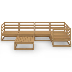 vidaXL 6 Piece Garden Lounge Set Honey Brown Solid Wood Pine