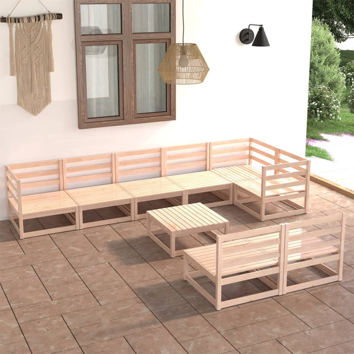 vidaXL 9 Piece Garden Lounge Set Solid Pinewood